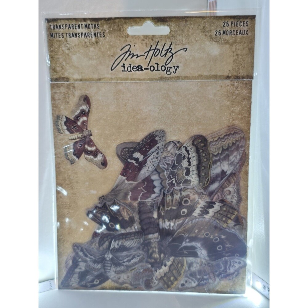 Tim Holtz Idea-ology Transparent Moths TH94403 26 Pieces NEW